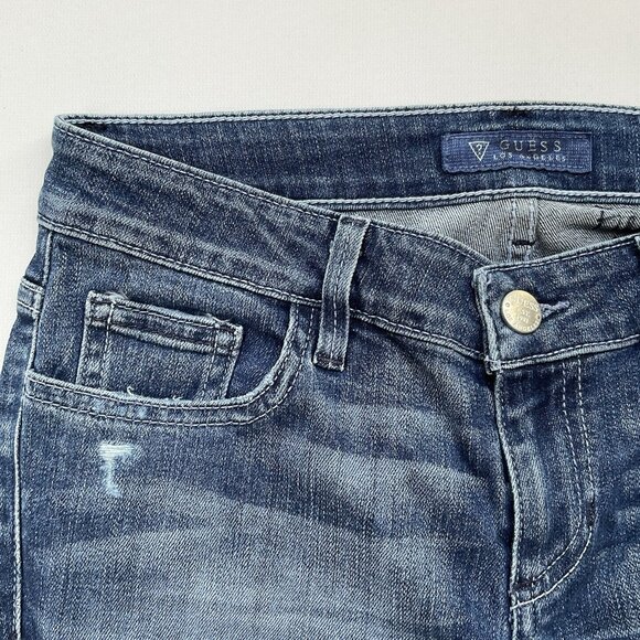 Guess Women’s Kate Skinny Low Rise Jeans Distressed Size 27 - Picture 8 of 14